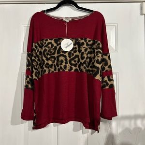 NWT boutique leopard sweater